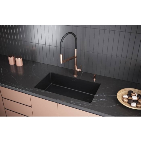 Мойка подстольный монтаж Paulmark NEXT-SKEW 74UNI матовый черный