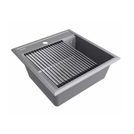 Врезная мойка Paulmark STEPIA50 серый металлик