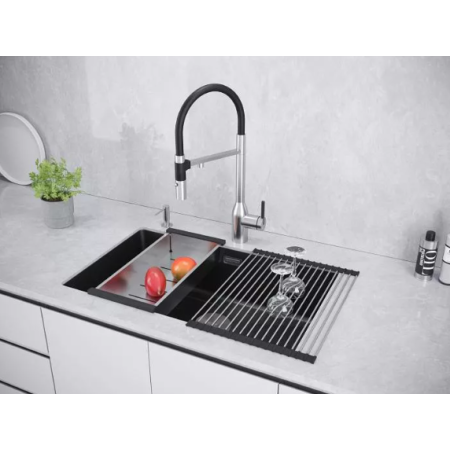 Мойка подстольный монтаж Paulmark LUMI 74 UNI-SKEW антрацит