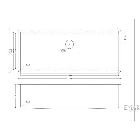 Мойка подстольный монтаж EMAR EMB-111 Satin