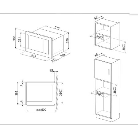 Встраиваемая микроволновая печь SMEG FMI025B3