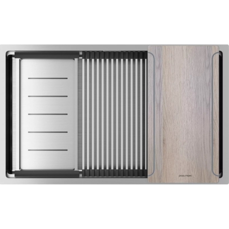 Мойка подстольный монтаж Paulmark NEXT-MULTI SINK 74 UNI брашированная сталь