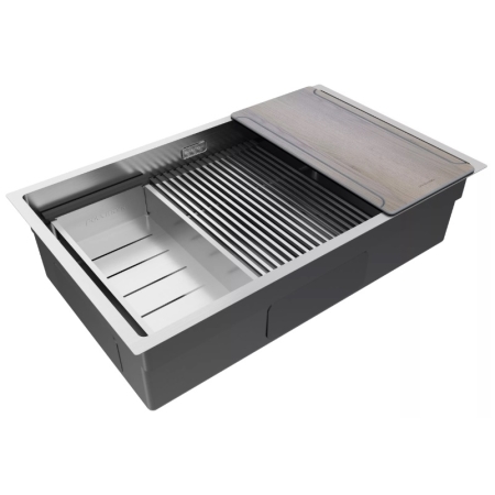 Мойка подстольный монтаж Paulmark NEXT-MULTI SINK 74 UNI брашированная сталь