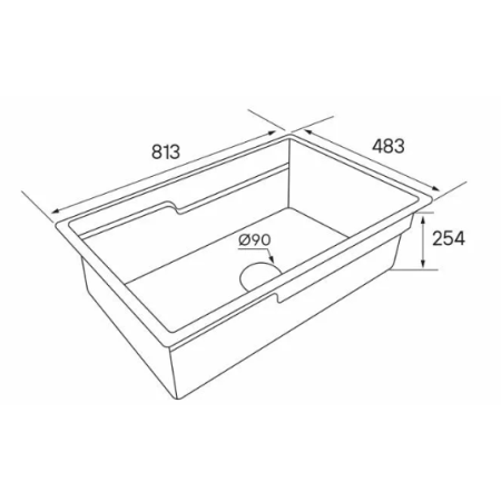 Мойка подстольный монтаж Paulmark GLAMP 81 UNO белый глянцевый