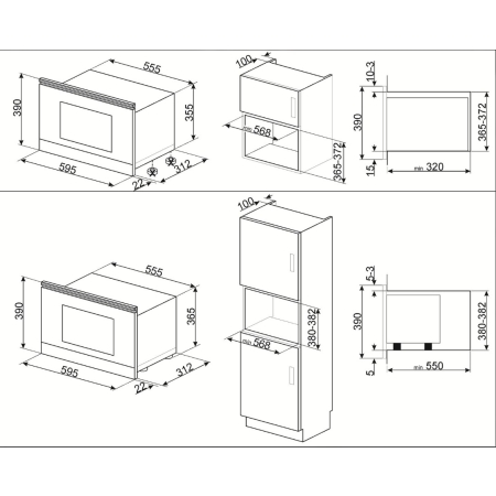 Встраиваемая микроволновая печь SMEG MP722AO