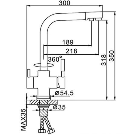 Смеситель 3 в 1 FRAP F4352-4 бронза