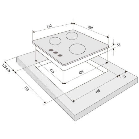 Газовая варочная поверхность KRONA FIERO 45BL