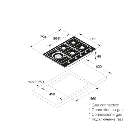 Газовая варочная поверхность ASKO HG1776AB