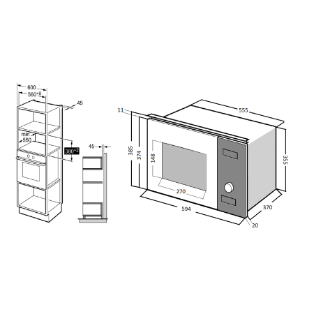 Встраиваемая микроволновая печь KUPPERSBERG HMW650BX