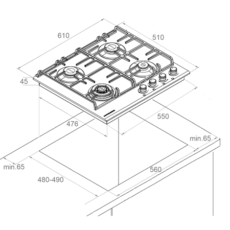 Газовая варочная поверхность KUPPERSBERG FS603W Silver