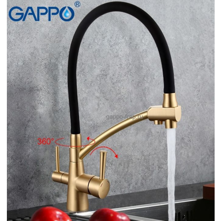Смеситель 3 в 1 Gappo G4398-1 бронза/черный