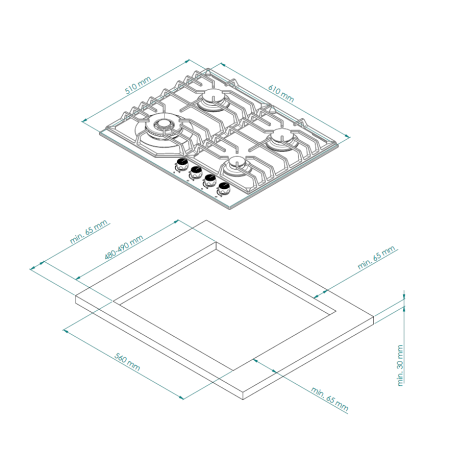 Газовая варочная поверхность KUPPERSBERG FS601C Bronze